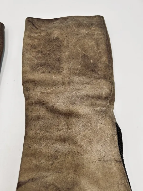 Steven by Steve Madden Taupe Leather 18" High Sz 6.5M Wedge Knee Boots - Image 2