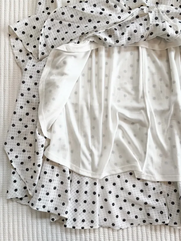 NWT Polka Dot Tiered Ruffle Maxi Dress White Size 8 - Image 7