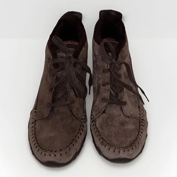 Skechers SN 44706 Women 7.5 Lineage Chukka Brown Suede Lined MoccasinBoots - Image 3