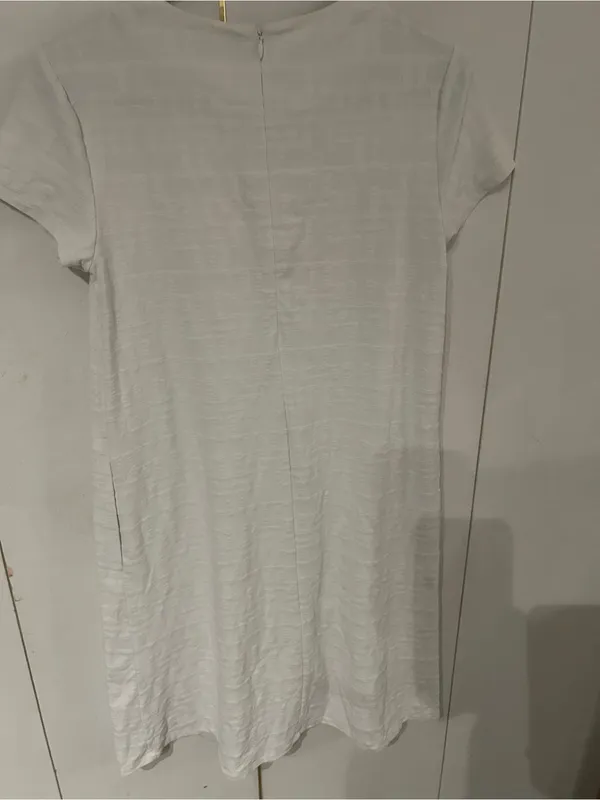 J. McLaughlin White Textured Short-Sleeve Midi Dress - Image 7
