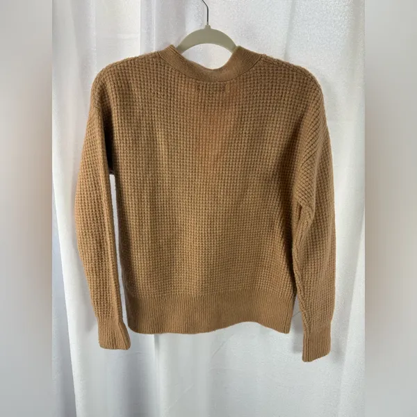 Banana Republic Tan Aire Wool Blend Cardigan Small Waffle Knit‎ GUC - Image 6