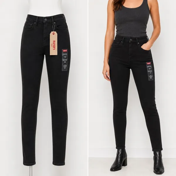 Levis Mile High Super Skinny Jeans Womens 24 Black Extra High Rise Slim Stretch - Image 2