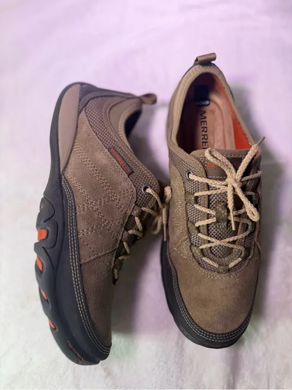 Merrell Tan Suede Slip-On Clog Sneakers - Image 4