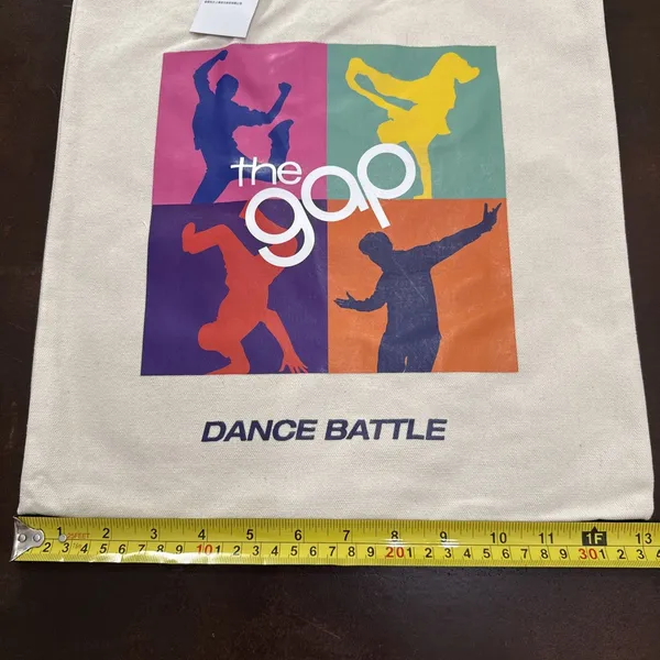 The Gap Logo Dance Battle Unisex Canvas graphic Travel school casual tote bag - Image 4