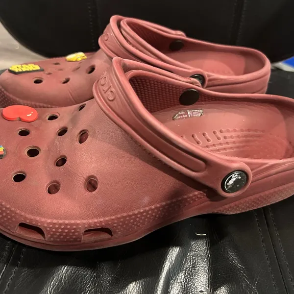 CROCS women’s  Sandals - Maroon with Fun Charms - Image 4