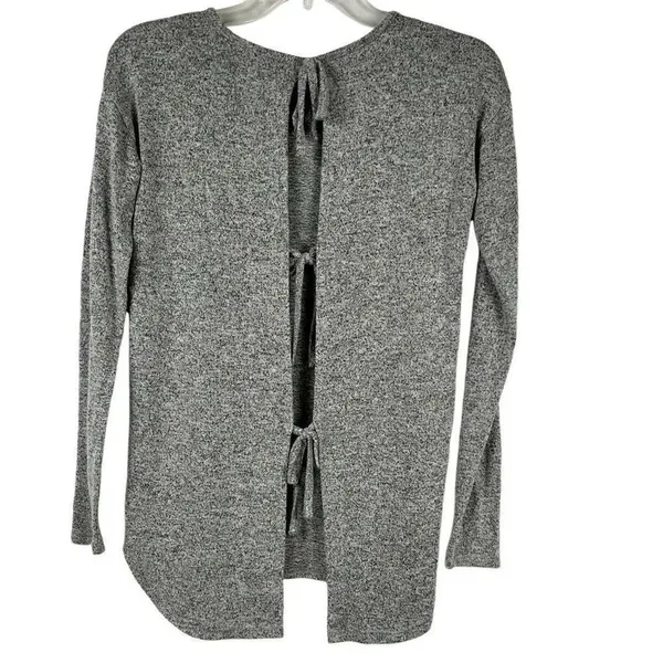 Aerie Just Add Leggings Gray Long Sleeve Open Back Sweater XS - Image 2