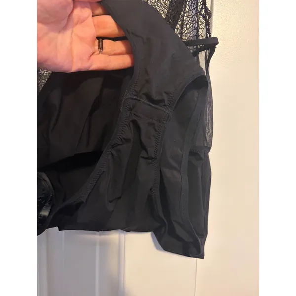Calvin Klein Black Lace Mesh Strappy Teddy Bodysuit L XL - Image 6
