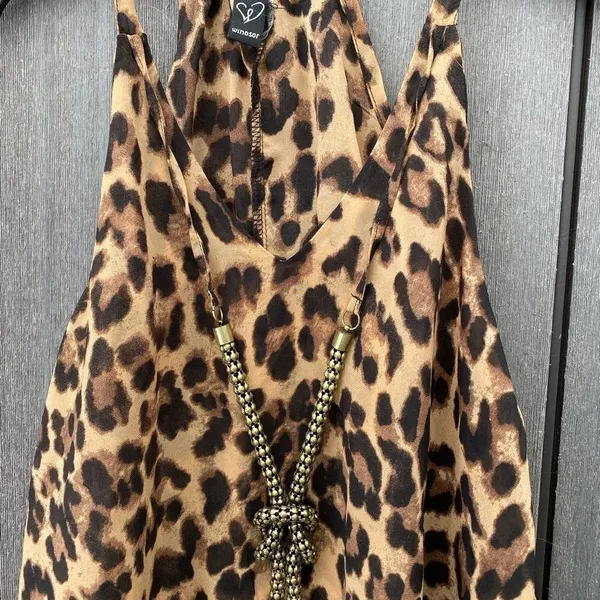Windsor Animal Print Top With Chain‎ Tie - Image 2