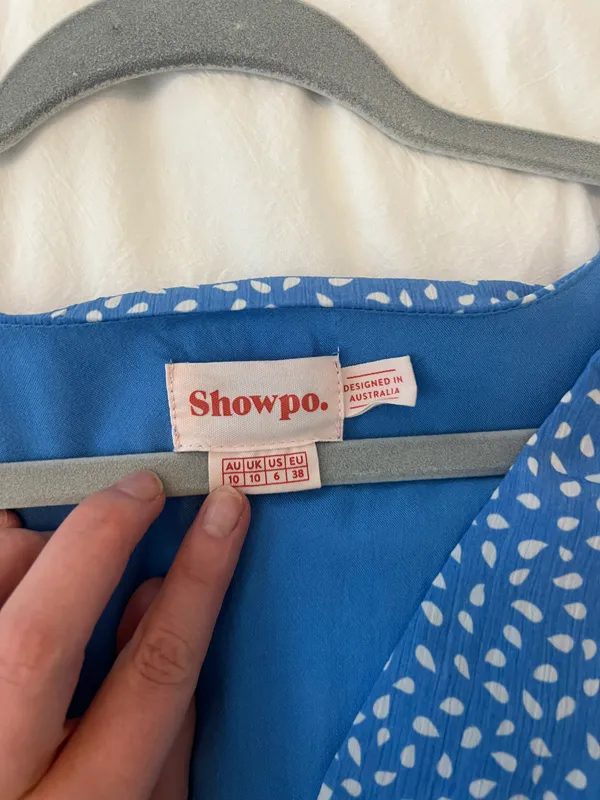 Showpo Blue and White Mini Dress - Image 3
