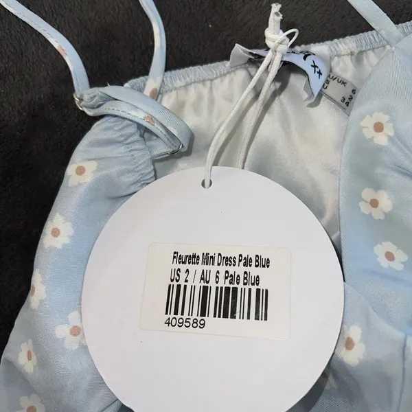 Princess Polly Fleurette Mini Dress in Pale Blue Size 2 New with tag - Image 14