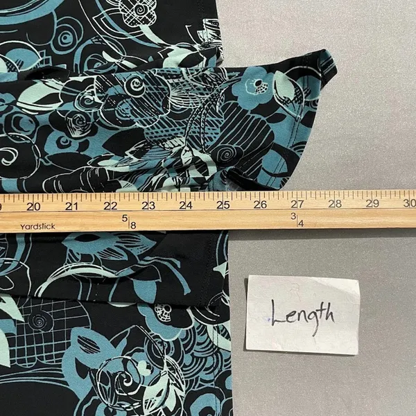 Merona Vintage Asymmetric Skirt Size XL Black Blue Fairy Pull On Witchy Whimsigoth Y2K - Image 10
