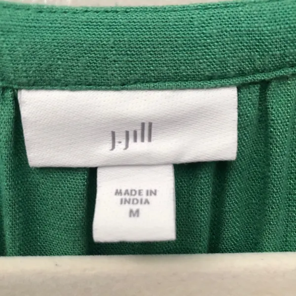 J. Jill Jardin Fern Green Linen Mixed Quarter Women Dress Size Médium NWOT - Image 11