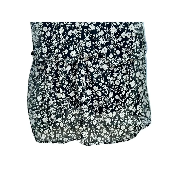 Abercrombie & Fitch Black White Floral Print Tie Back Mini Dress Womens Size S - Image 7