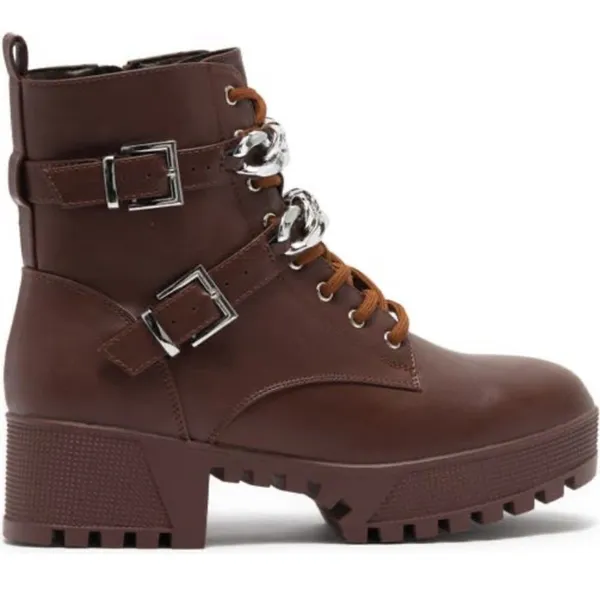 Cape Robbin Koda‎ Chainlink Lace Up Platform Boot Size 8 - Image 3