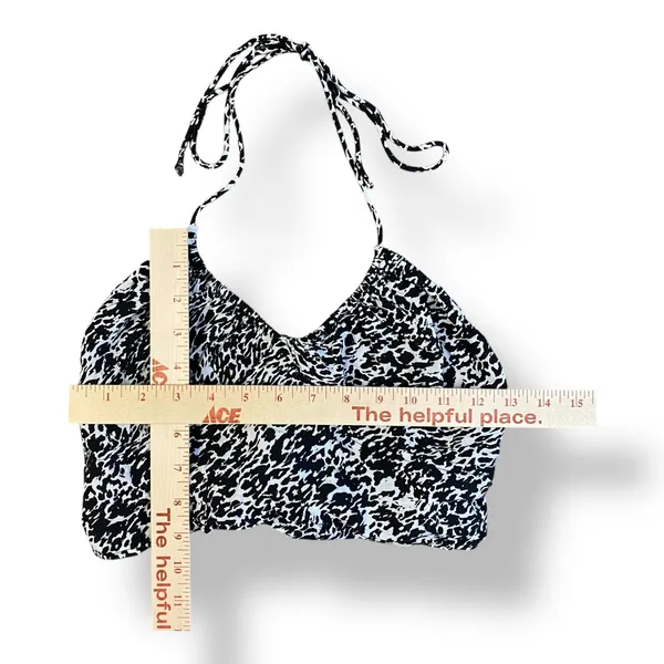 Motel Rocks Leopard Print Tie Back‎ Halter Top Womens Size XS Black White - Image 3