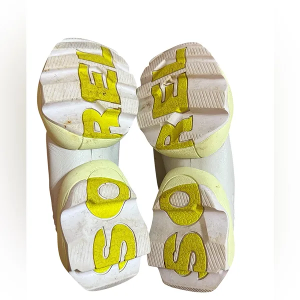 SOREL Kinetic Impact Strap Sneaker Women's Dark‎ Stone (yellow&beige) Sz 8 - Image 5