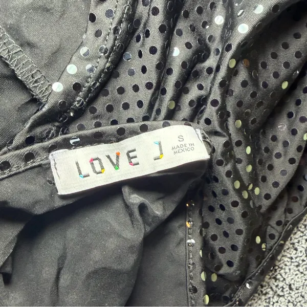 Love‎ J Black Sequin Halter Top Small Y2K Festival Clubwear - Image 8