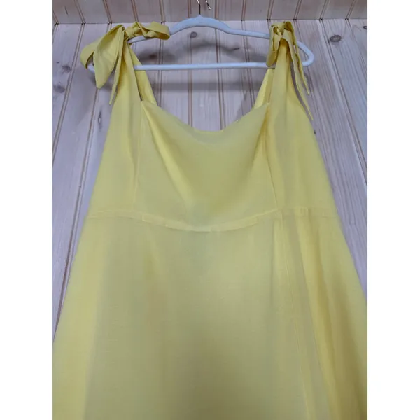 NWT Lulus Summer Invite Yellow Tie-Strap Tiered Midi Dress Ruffled Size XL - Image 5