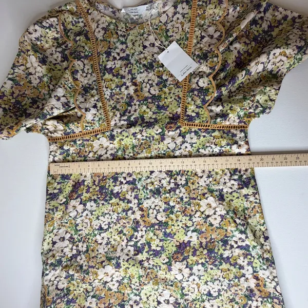 NWT‎ & Other Stories Scalloped Mini Dress Sz XS Floral Cottage Romantic Feminine - Image 14