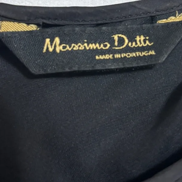 Massimo Dutti Pleated Romper Womens‎ M Black Drawstring Waist Minimalist - Image 6