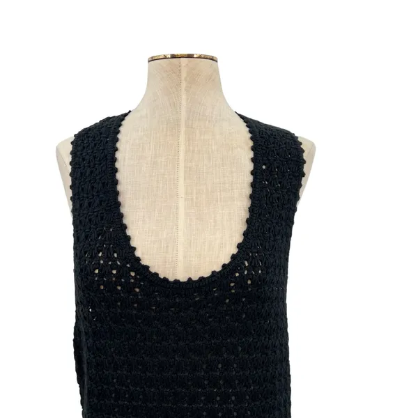 J. Crew Limited Edition Crochet‎ Maxi Sweater Dress Black Size Large - Image 4