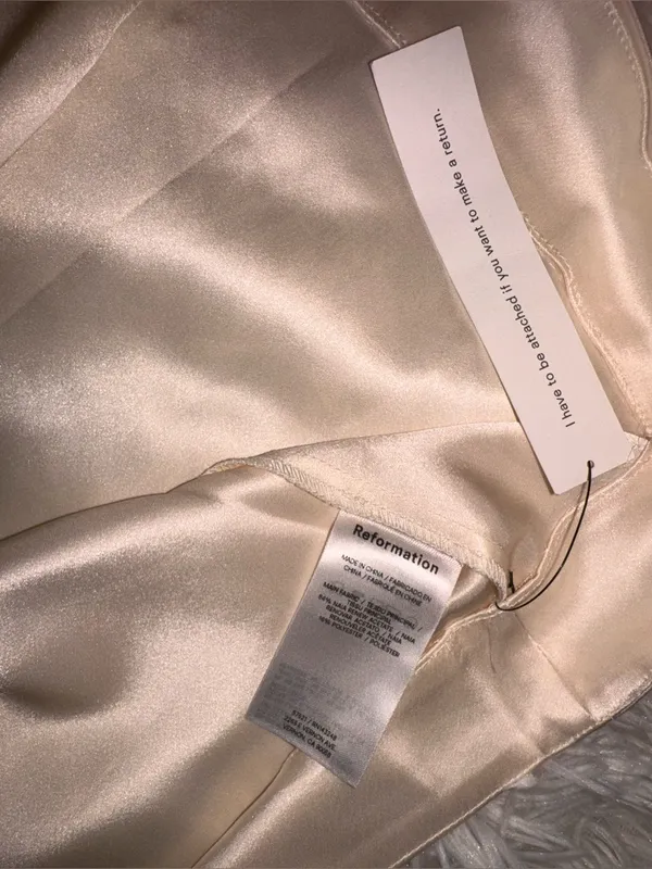 NEW Reformation JACQUES satin cream strapless mini dress sz 10 - Image 7