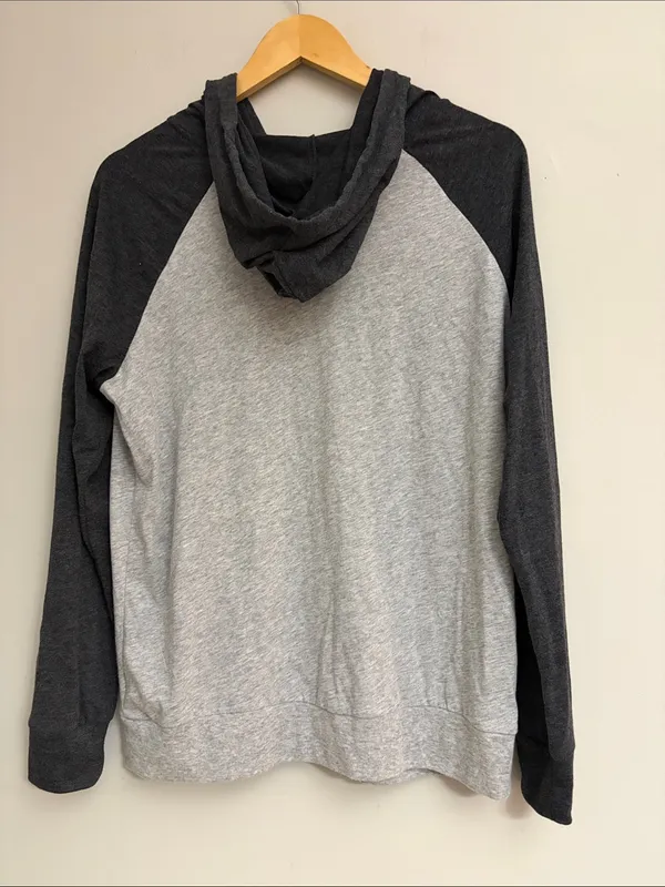 Chicago White Sox Women’s Raglan Hooded Pullover - Grey/Charcoal size L - Image 6