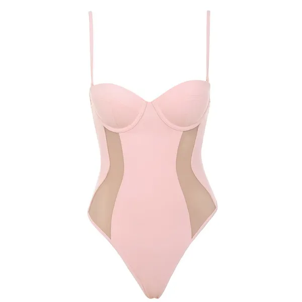 NWT House of CB Seychelles‎ Padded Swimsuit in Blush Pink - Image 4