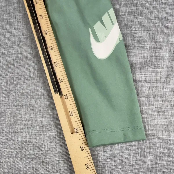 Nike Dri-FIT Leggings Womens XS Green Ankle Skinny Logo Yoga Running Gym Pants - Image 5
