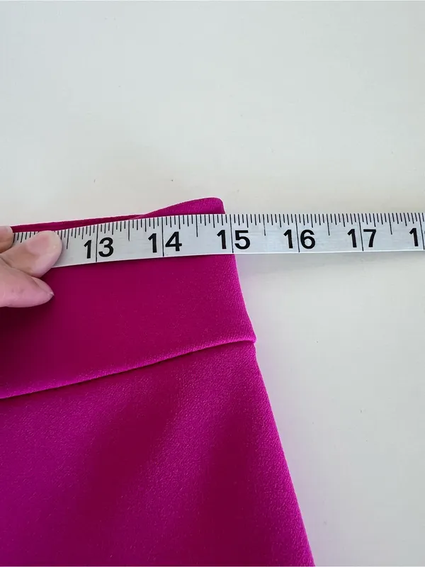 DKNY Women's‎ Wide Leg Fuchsia Pink Classic Crepe High Rise Trouser Pants - Image 5