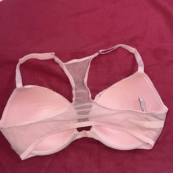 Victoria's Secret Peach Front Close Lace Push Up Underwired Bra Women's Size 34D - Image 6