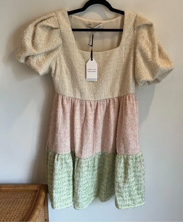 English Factory NWT Color Block Tweed Mini Dress | L - Image 5