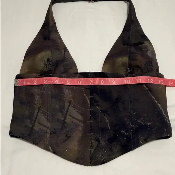 White Fox Throw It Away Woodland Camo Halter Bustier Corset Top Small - Image 9