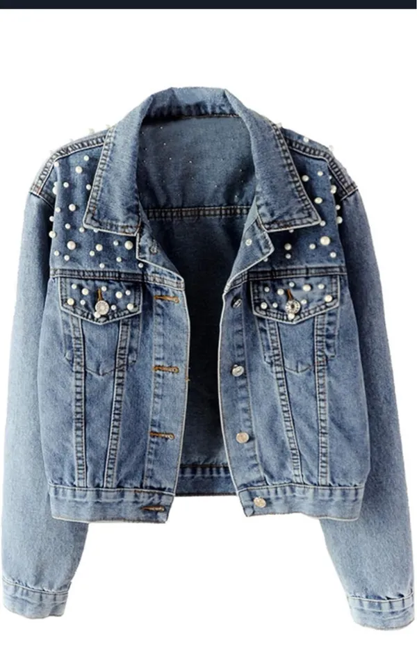 Pearl denim jacket Blue Size M - Image 2