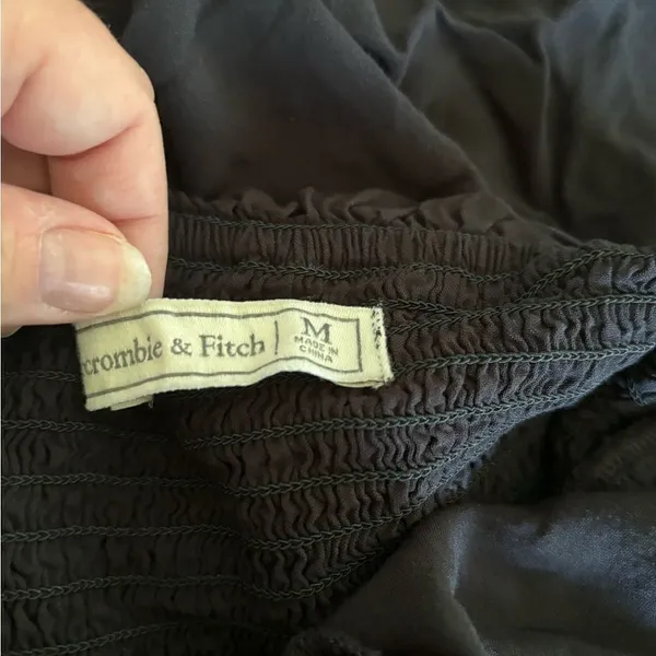 Abercrombie & Fitch Black Ruffle Jumpsuit Smocked Waist M - Image 2