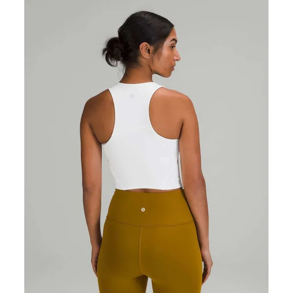 Lululemon Invigorate Training Tank Top White Everlux Cropped Racerback Size 2 - Image 2