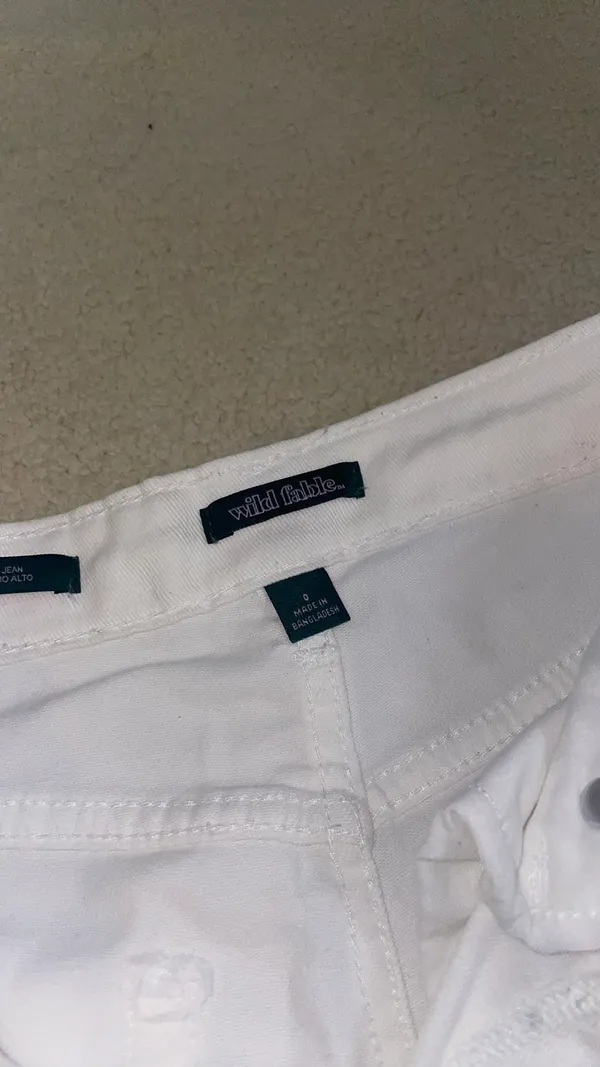 White Ripped Straight Leg Jeans - Image 3