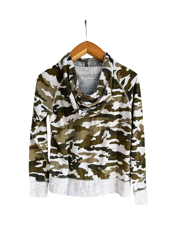 Nike Gym Vintage Camo Full Zip Hoodie Jacket Womens Small Green Black Y2K - Image 7