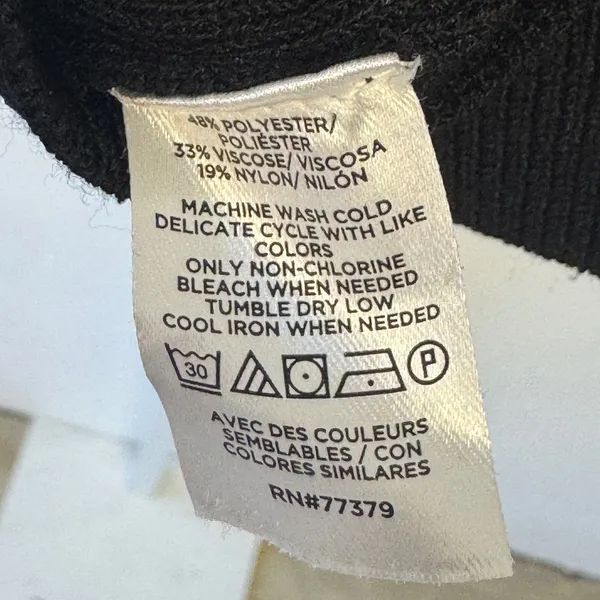 Ann Taylor Black Embroidered Sweater Tank Top Square Neck Knit Large Western - Image 6