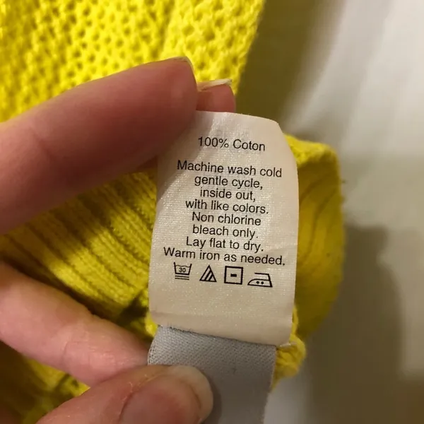 Madewell Wallace Yellow Open Knit Pullover Sweater Womens XS Sheer Florescent - Image 7