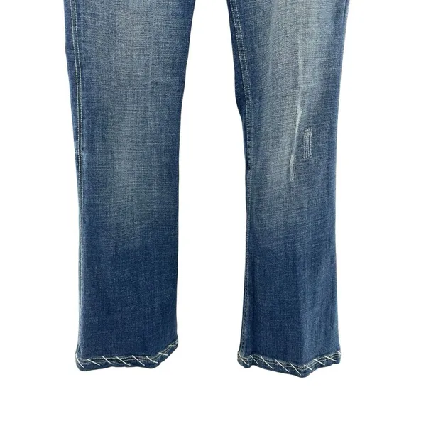 Antik Denim Women's Size 29 Bootcut Embroidered Indigo‎ Blue Jeans Button Fly - Image 3