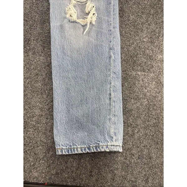 Levi’s 501 Original Jeans Women’s Approx W27 Light Wash Distressed Button Fly - Image 7