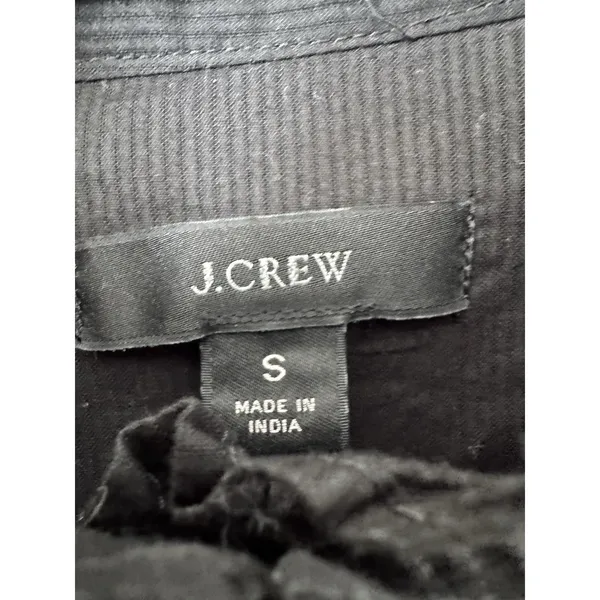 J. Crew Ruffle Sleeve Black Top Embroidered Eyelet Women’s Size Small - Image 5