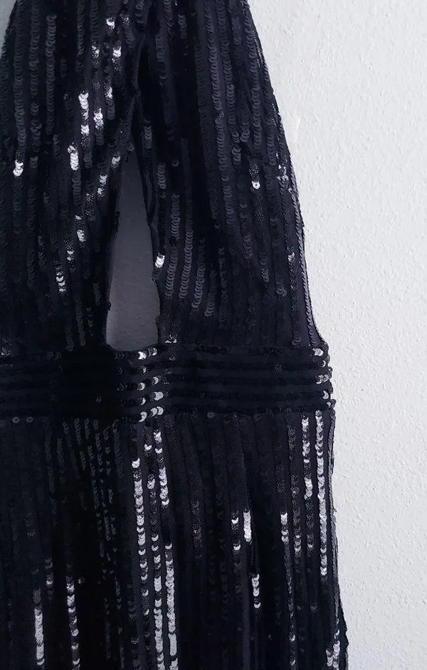 Tiger Mist Portia Sequin-Stripe Cutout Mini Dress - Image 3