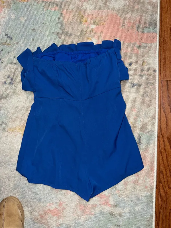 Blue Ruffle Romper Size L - Image 2