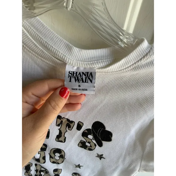 Shania Twain Women's Sz Small "Let's Go Girls" Country Western Graphic Baby Tee - Image 4