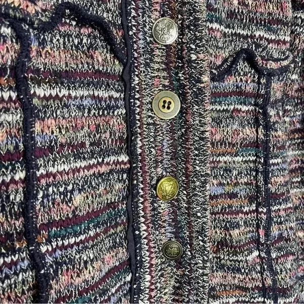 Free People Purple Tweed Cardigan Sweater Size Small - Image 5
