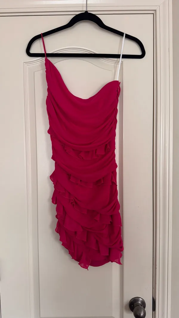 NWT Hello Molly Hot Pink Ruffle Mini Dress - Image 2