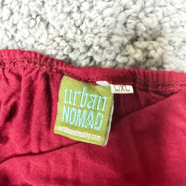 Urban Nomad Earthbound Trading Co Red Halter Top Bubble Hem Boho Blouse L/XL - Image 4