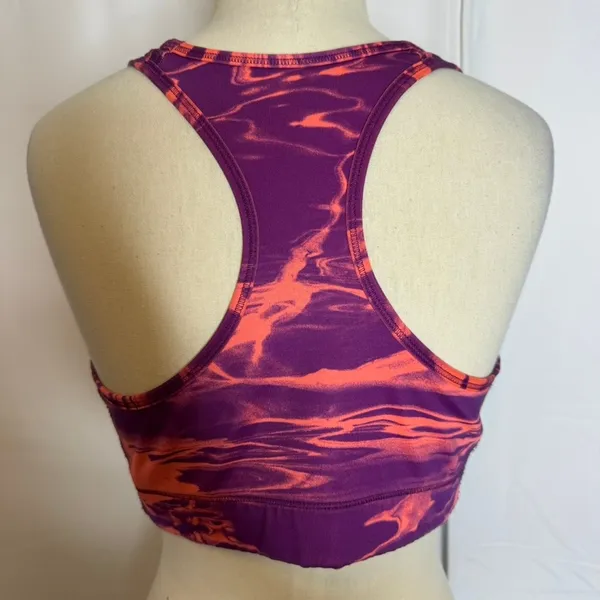 Nike Pro Dri-FIT Purple Pink Abstract Racerback Unlined Sports Bra Women's XL - Image 5